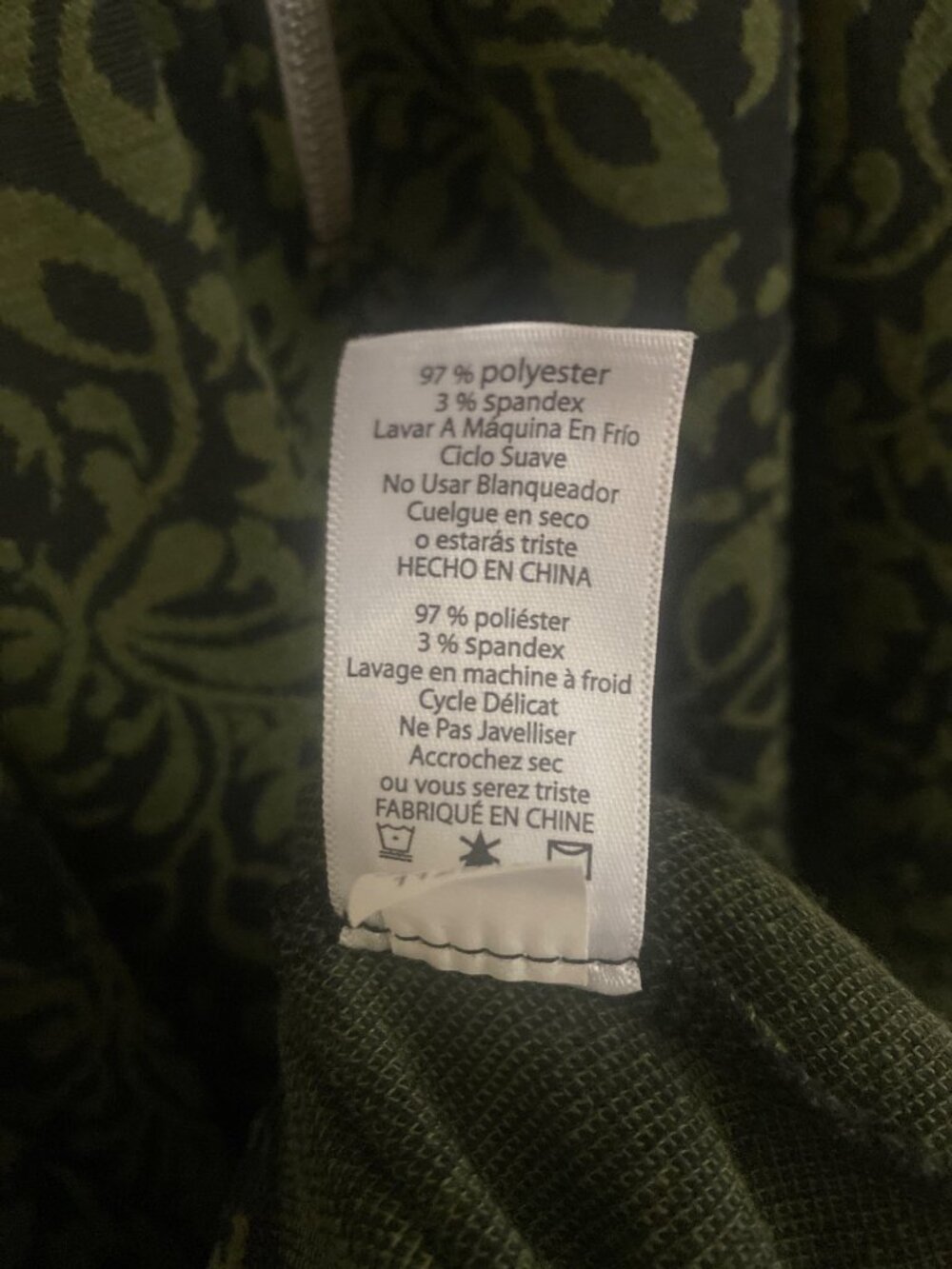 LuLaRoe Green & Black Floral Fit & Flare Dress With Pockets & Back Zipper XS - Picture 7 of 8